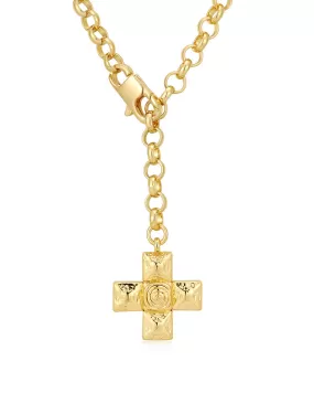 Molten Cross Pendant Necklace- Gold