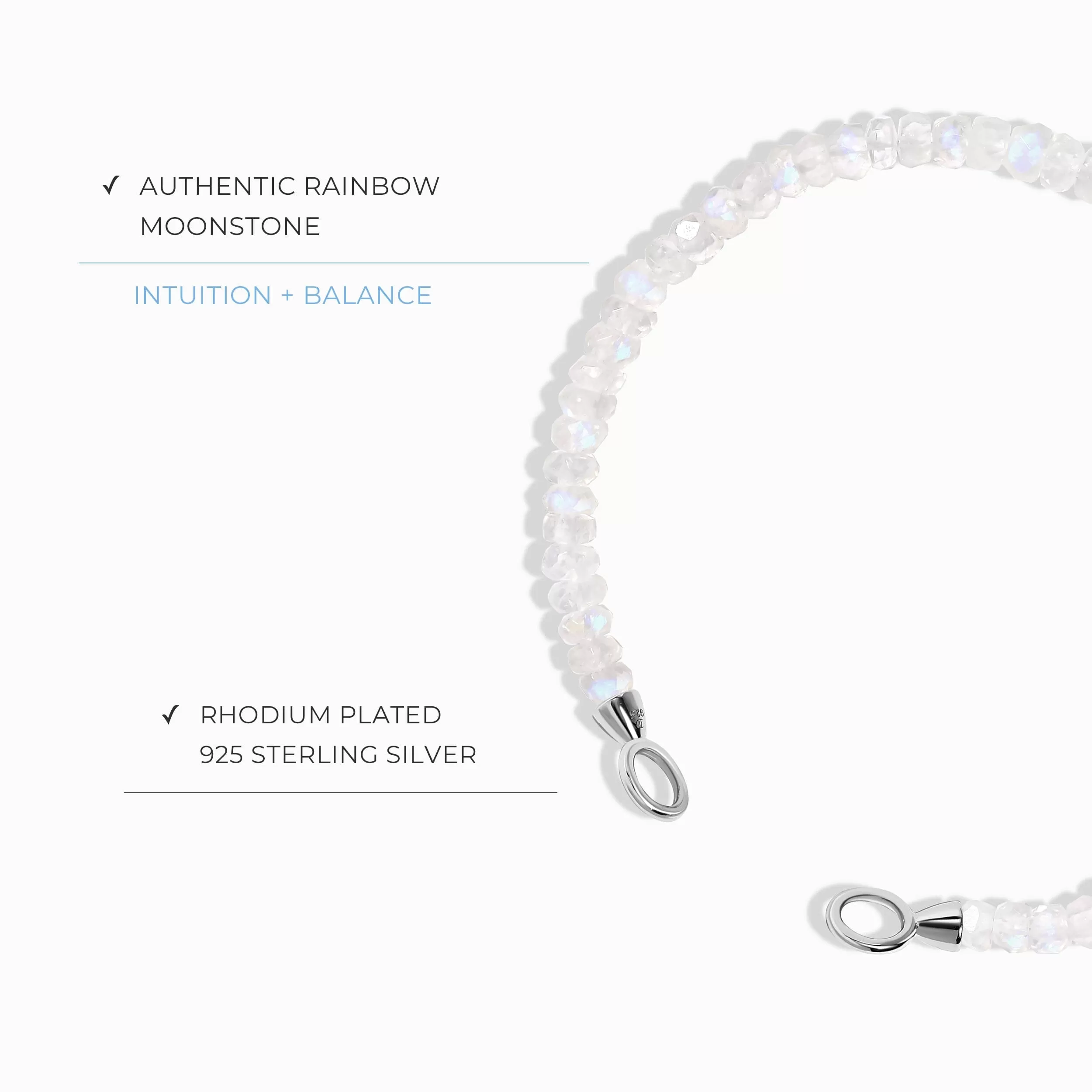 Moonstone Beads Bracelet - Ready To Lock