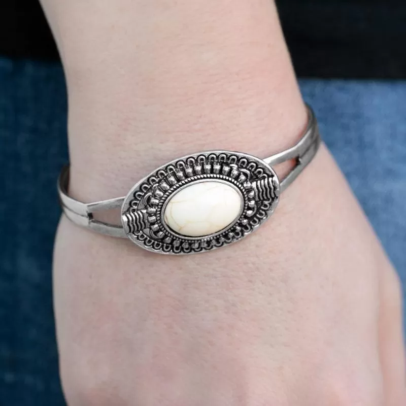 Mountain Pass White Stone Cuff Bracelet