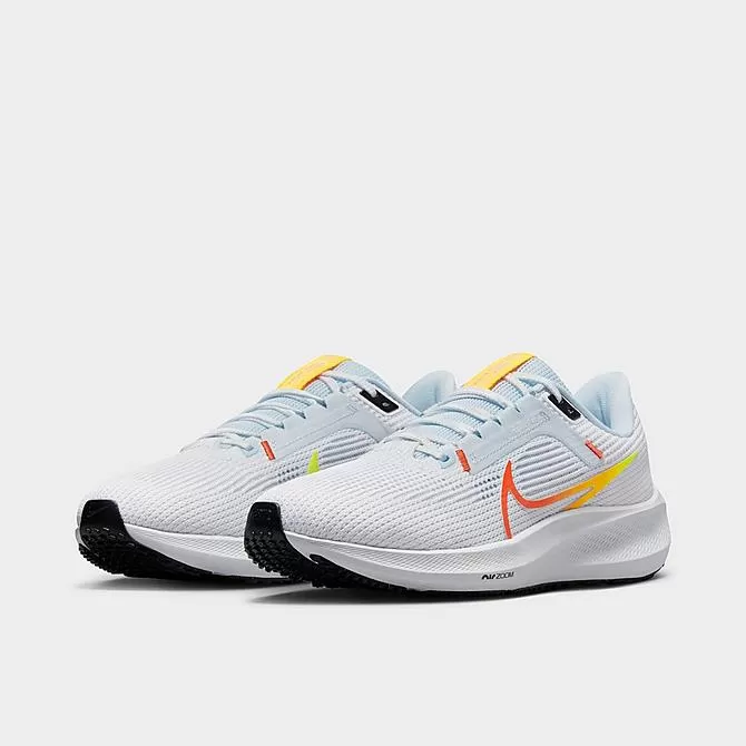 Nike Women's Pegasus 40 Shoes - White / Picante Red / Blue Tint / Laser Orange