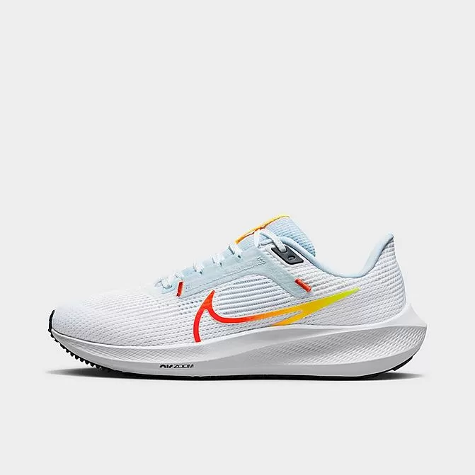 Nike Women's Pegasus 40 Shoes - White / Picante Red / Blue Tint / Laser Orange