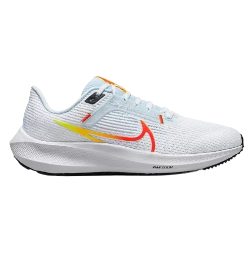 Nike Women's Pegasus 40 Shoes - White / Picante Red / Blue Tint / Laser Orange