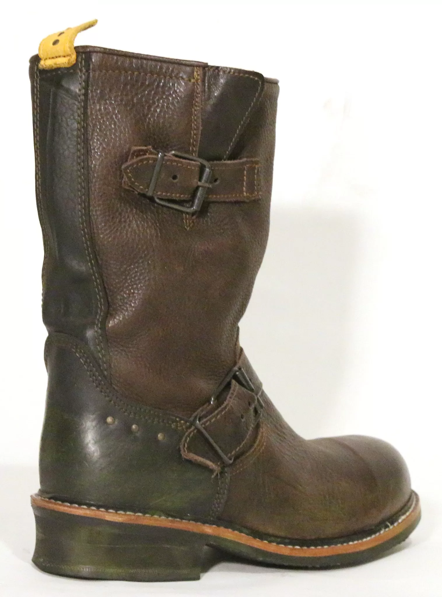 No.0002 INTERSECTION steel toe biker boot Brown