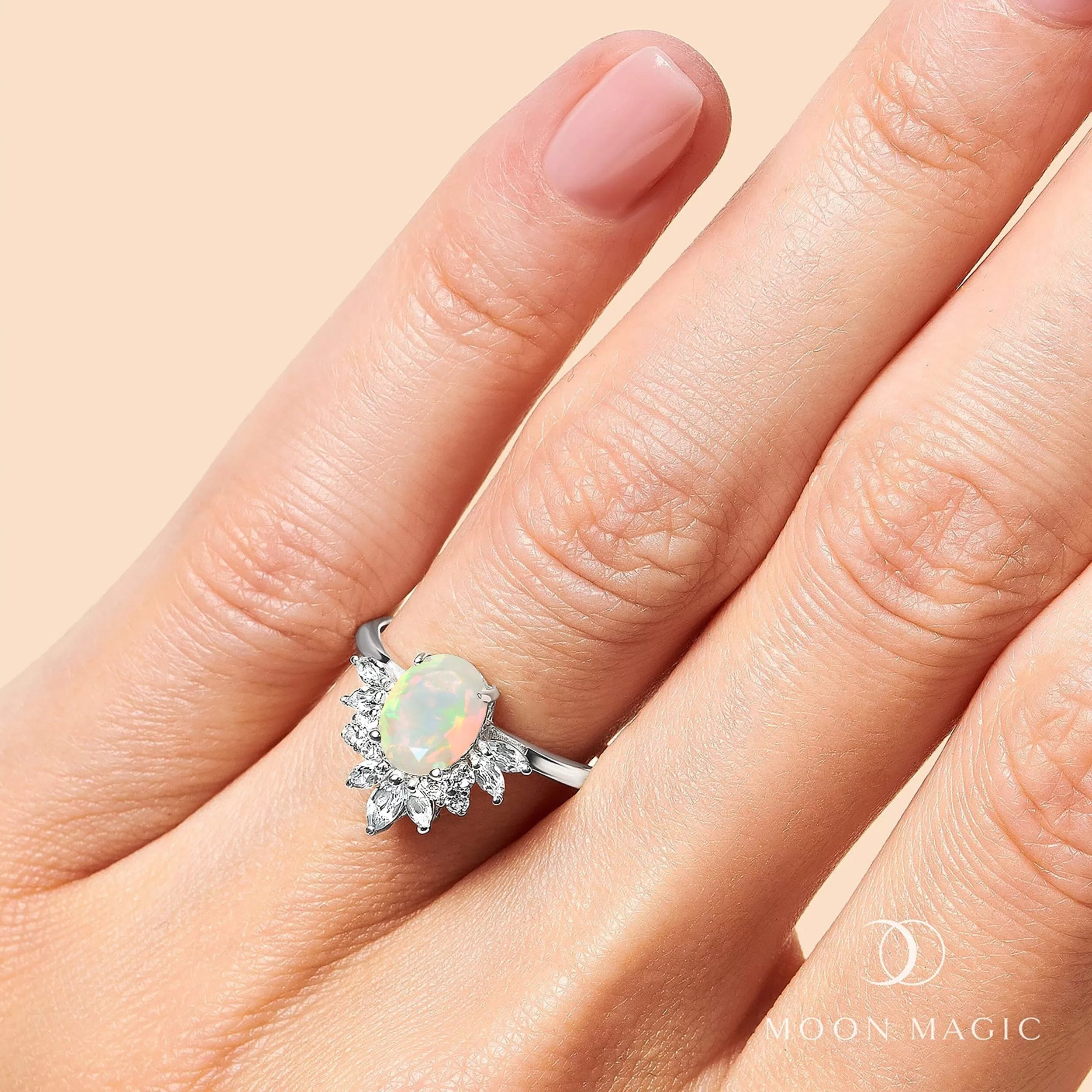 Opal White Zircon Ring - Manon