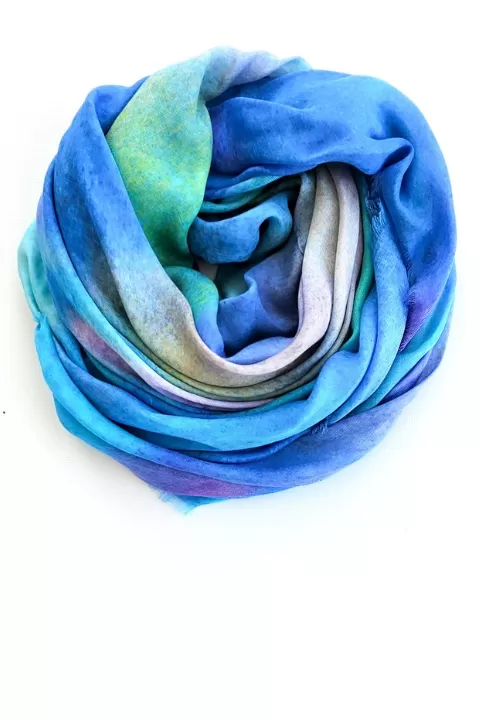 Oversized Square Italian Cashmere Blend Scarf - Behind Glass - Toronto