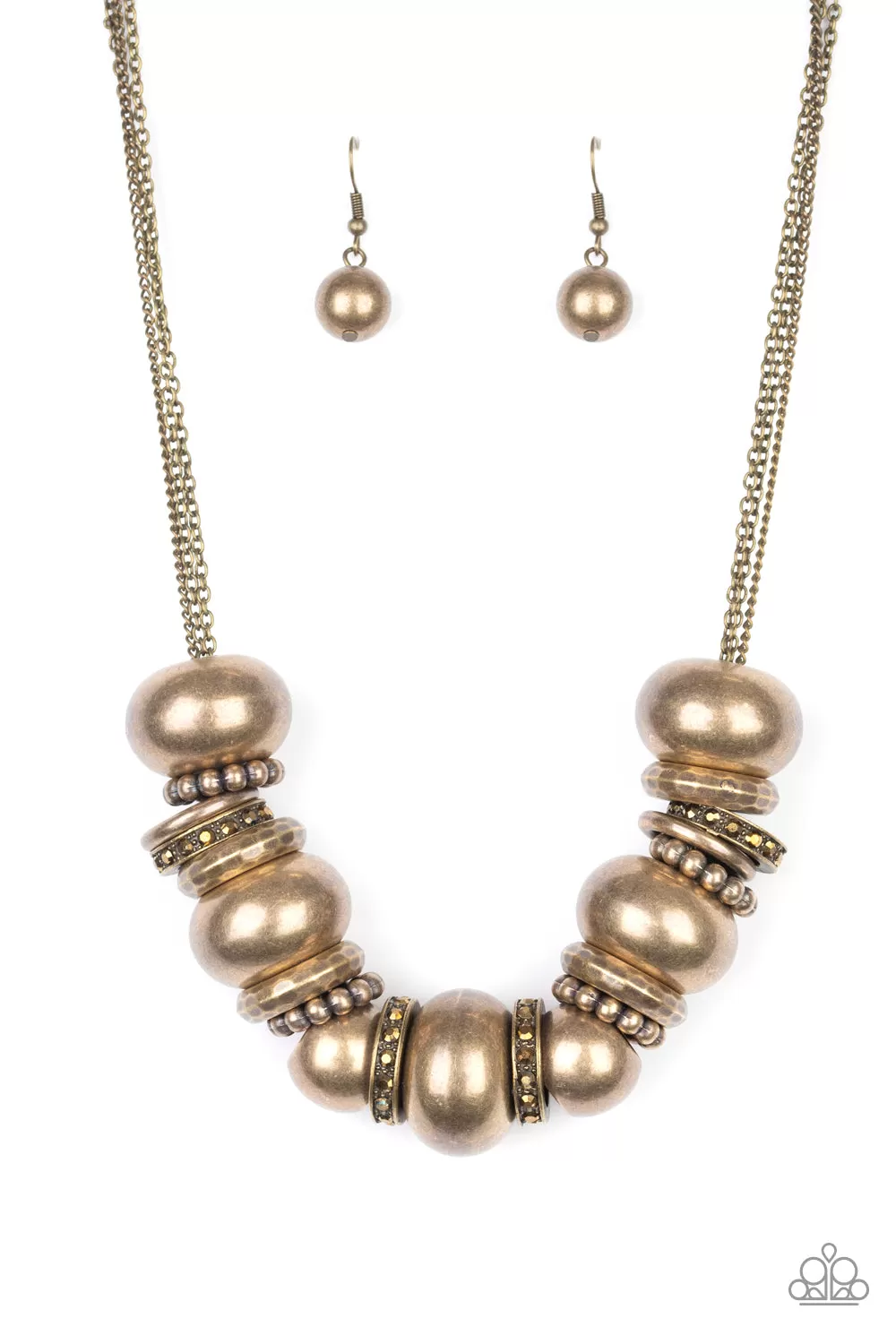 Paparazzi Accessories - Only The Brave #N255 Peg - Brass Necklace