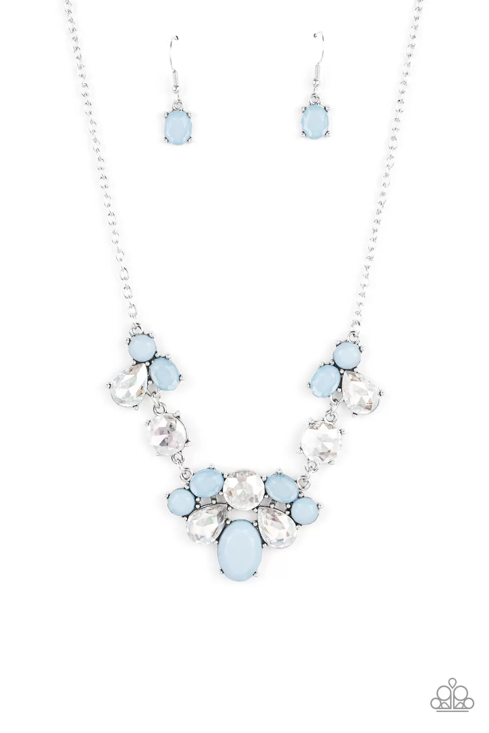 Paparazzi Necklace ~ Ethereal Romance - Blue Cerulean Beads Necklace