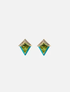 Peridot and Diamond Twinkle Studs