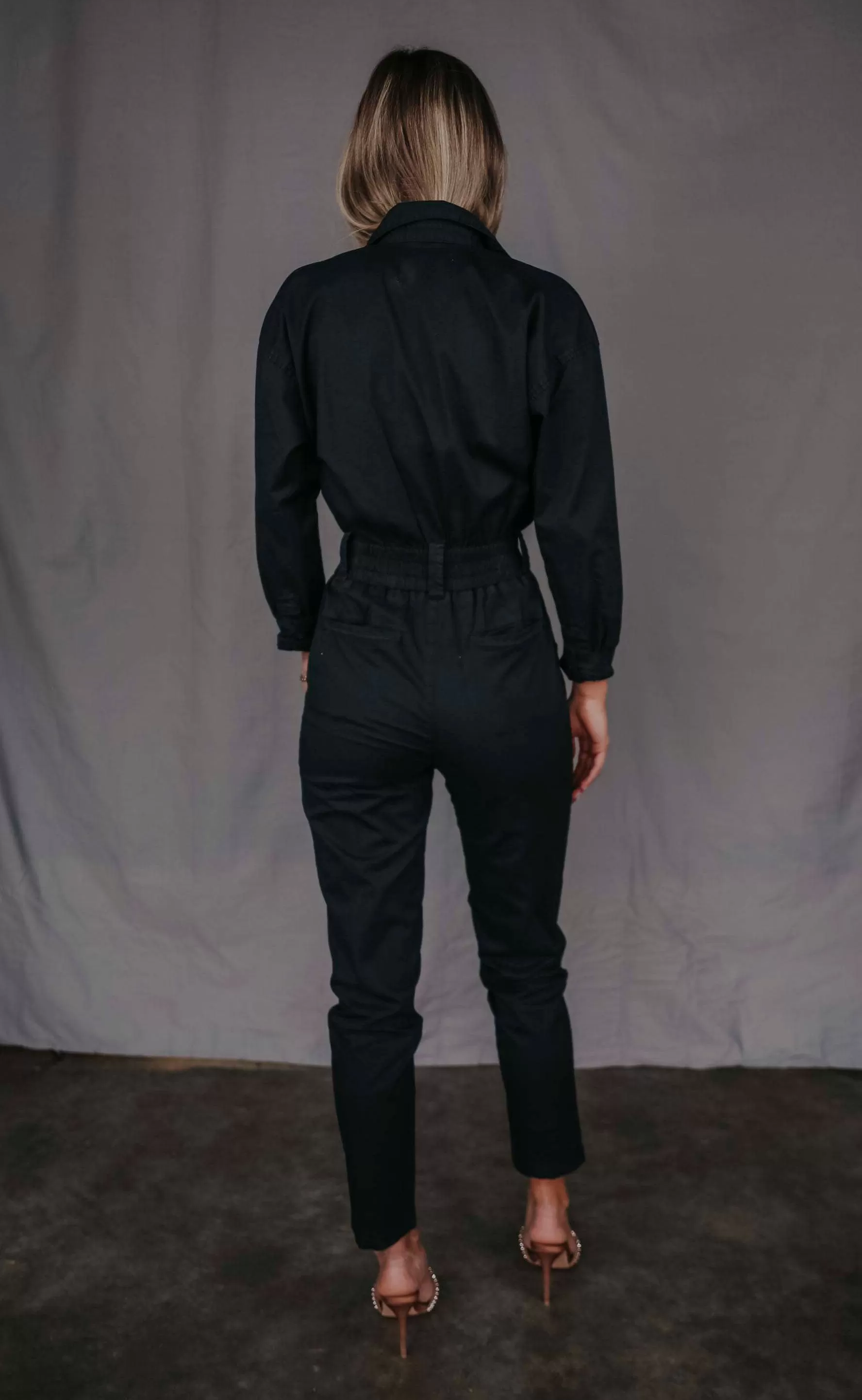 pistola: selena long sleeve pinch waist jumpsuit