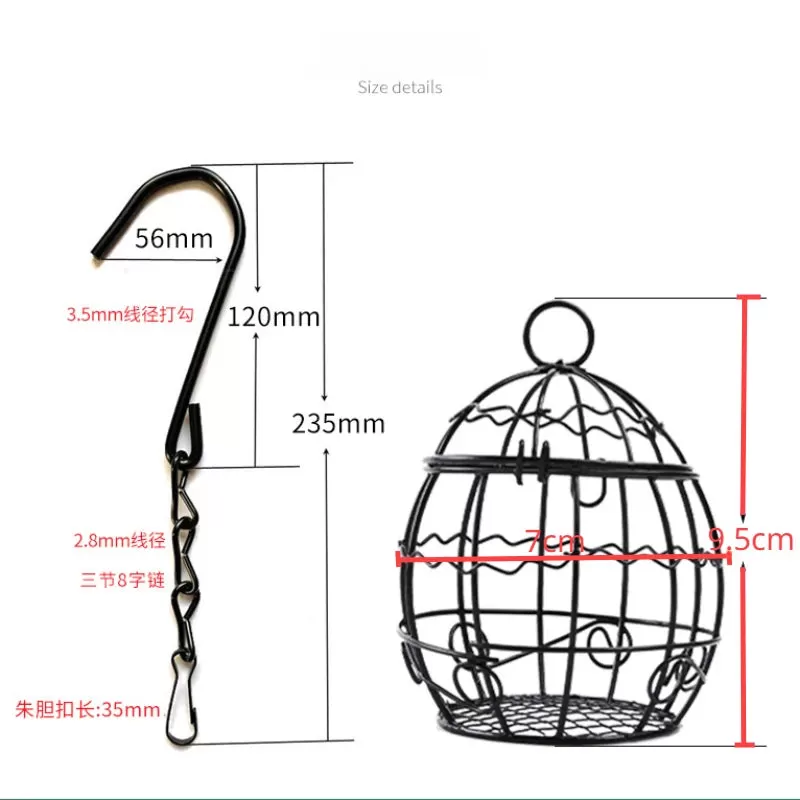 Stainless Steel Round Sphere Hay Feeder Dispense Exercise Hanging Straw Ball for Guinea Pig Hamster Rat Rabbits Pet Supplies