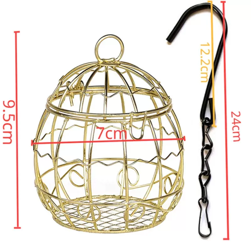 Stainless Steel Round Sphere Hay Feeder Dispense Exercise Hanging Straw Ball for Guinea Pig Hamster Rat Rabbits Pet Supplies