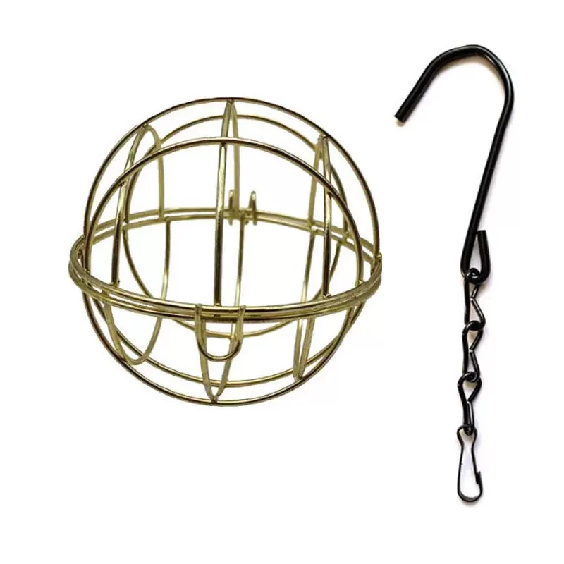 Stainless Steel Round Sphere Hay Feeder Dispense Exercise Hanging Straw Ball for Guinea Pig Hamster Rat Rabbits Pet Supplies