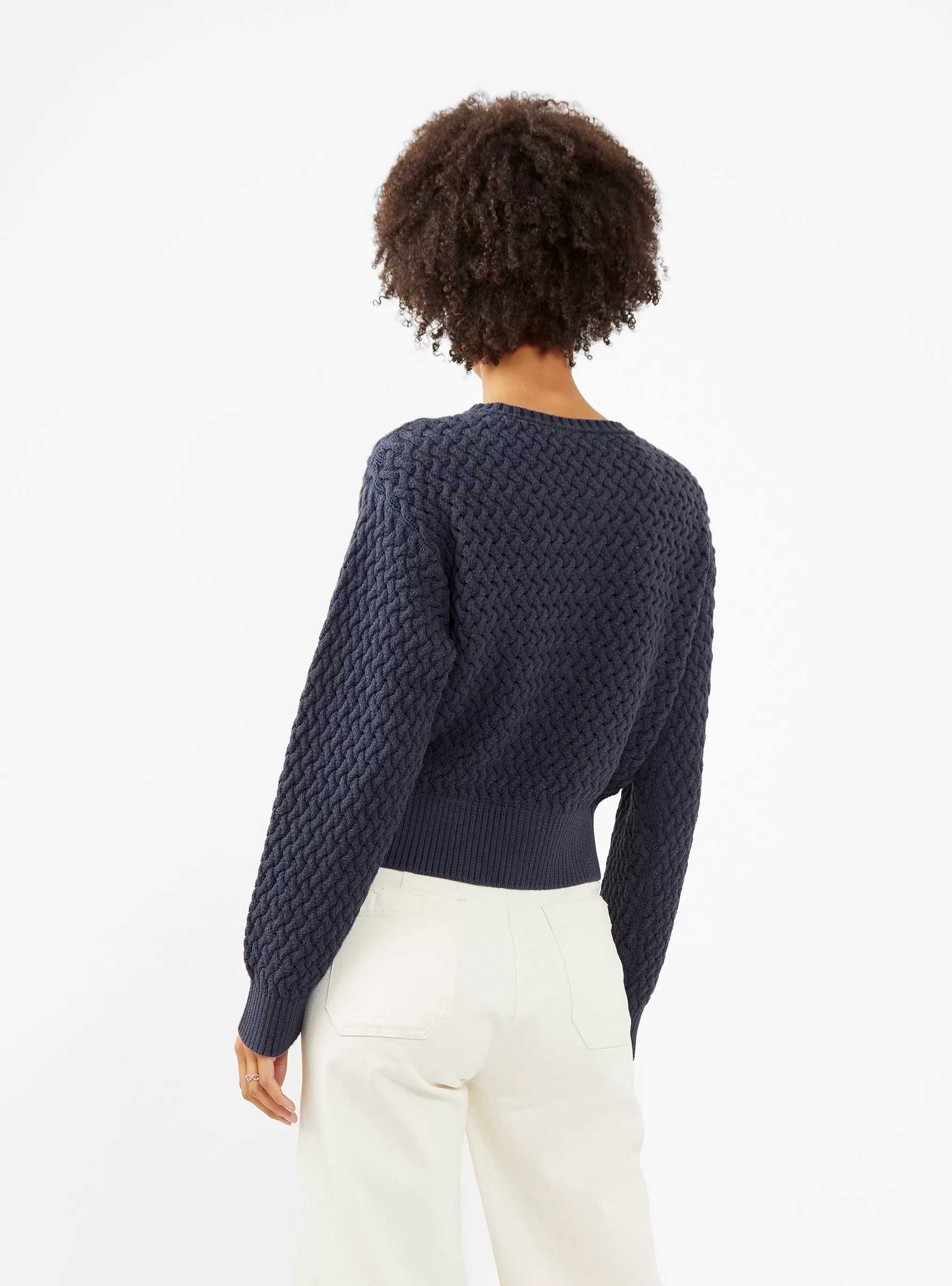 The Stable Natural Dyed Cardigan Logwood Navy