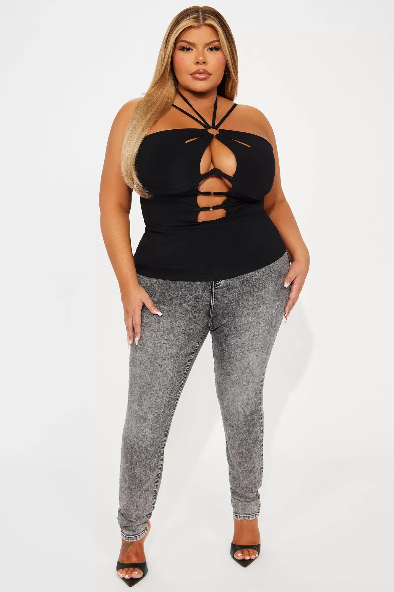 Until Your'e Mine Cut Out Top - Black