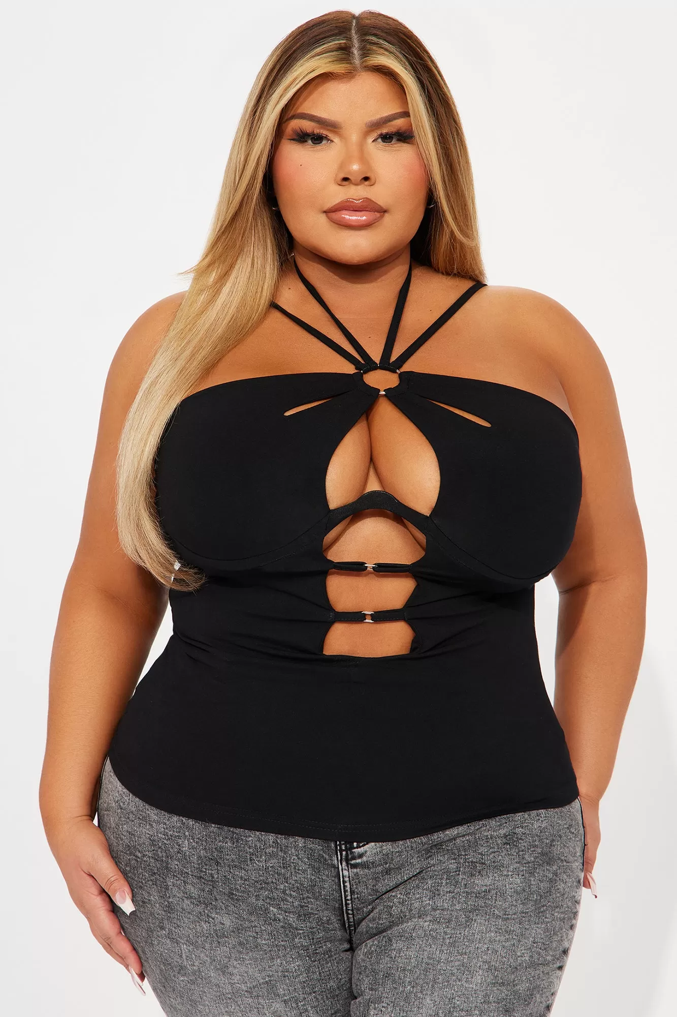 Until Your'e Mine Cut Out Top - Black