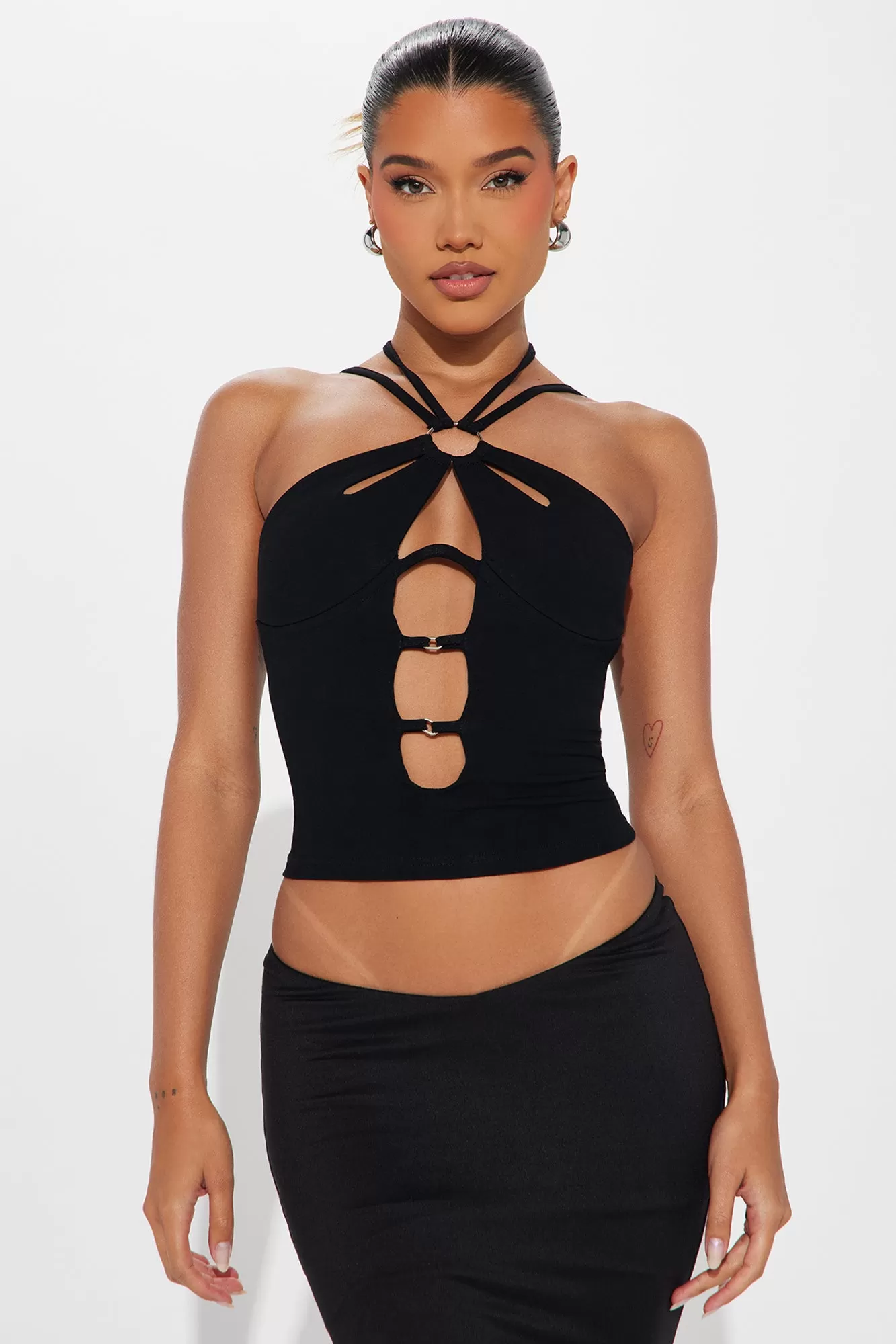 Until Your'e Mine Cut Out Top - Black