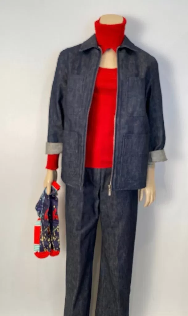 Vintage Chanel 99P, 1999 Spring Sports denim Jacket FR 36