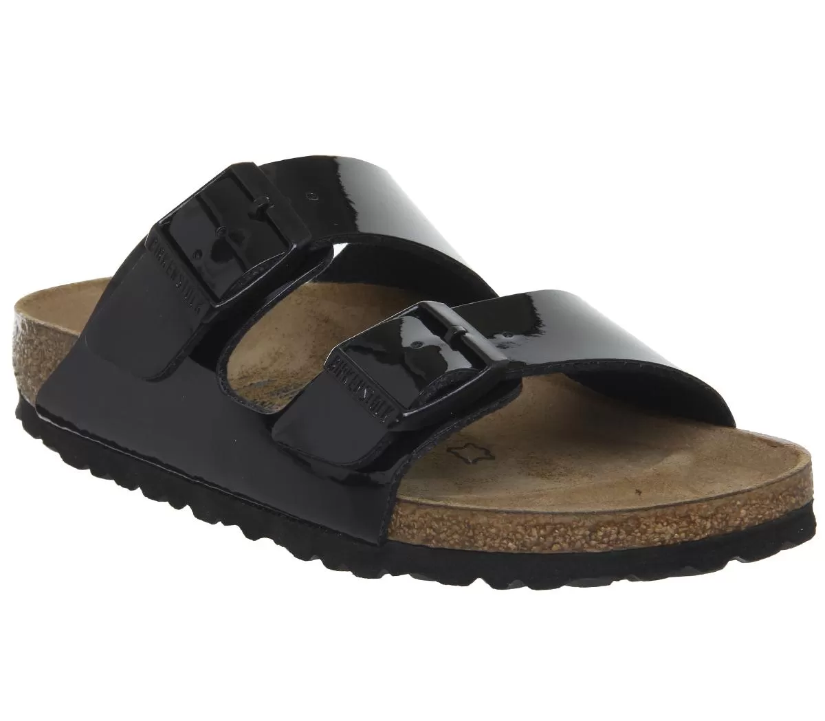 Womens Birkenstock Arizona Two Strap Black Patent