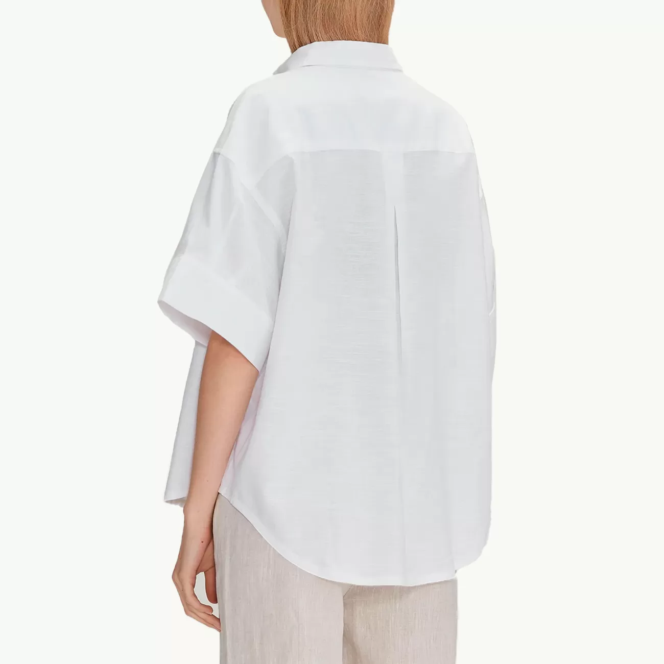 Women's Linen Boyfriend Shirt - White